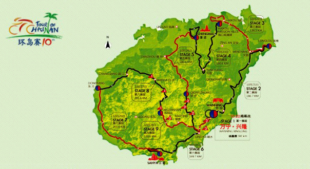 2015 Tour of Hainan map